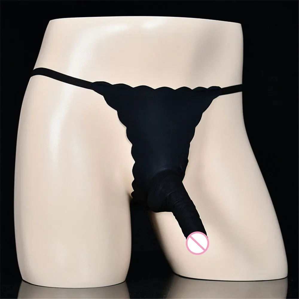 

Sexy Ice Silk Elephant Nose Panties For Men Sheer See Through G-string Underwear Sissy Sheath Pouch Thongs G String Exotic Brief