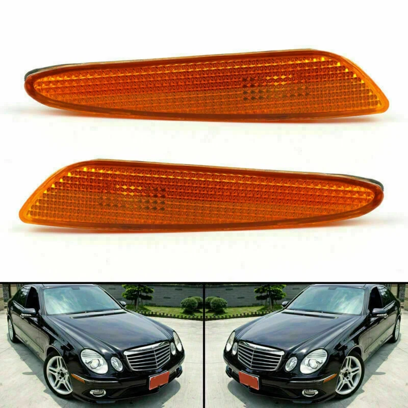 Pair Front Bumper Side Marker Light Turn Signal Lamp For Mercedes Benz W211 E-Class E320 E350 E550 E63 2007-2009 |