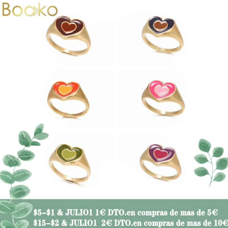 BOAKO новые Ins творческий простой красочные двойной Слои любящее сердце эмаль