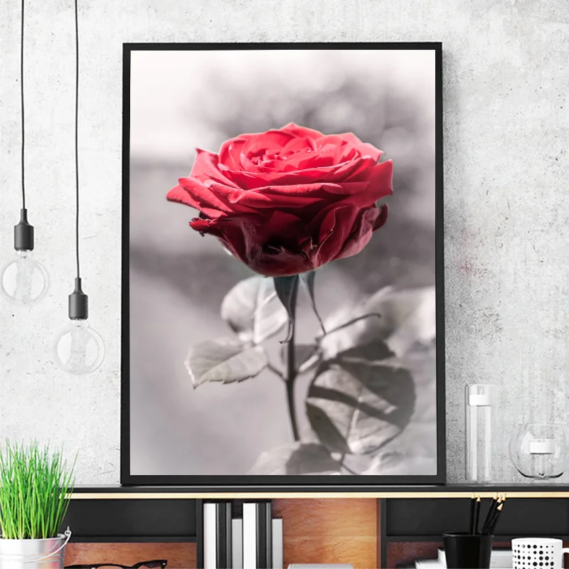 Холст живопись красные цветы розы HD Аватар Wall Art современный Картины Абстрактная