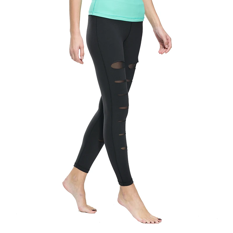 Спортивные женские брюки LUKITAS для йоги леггинсы бега сетчатые Лоскутные