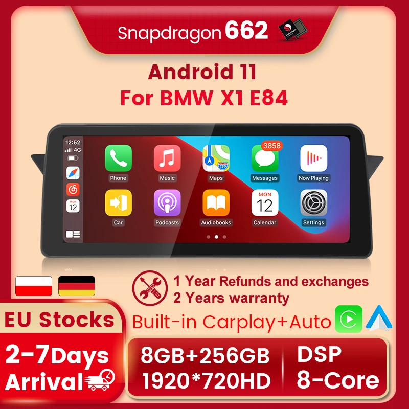 Автомобильное радио Qualcomm Snapdragon 662 Android 11 Carplay мультимедийный видеоплеер для BMW X1 E84