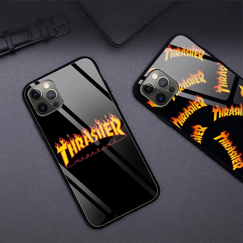 Street Fashion Skateboarding Phone Case Tempered Glass For iphone 11 13 iPhone 12 Pro Max Mini XR XS MAX 8 X 7 6S 6 Plus SE 2020