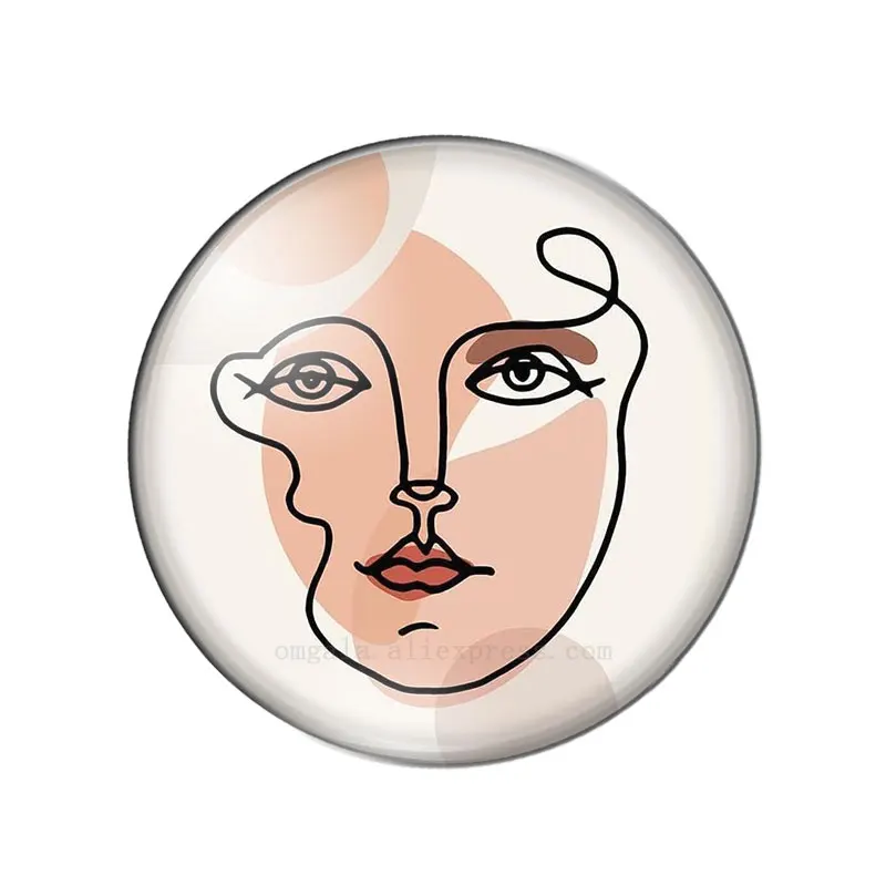 New Art abstract painting Girls 10pcs mixed 12mm/18mm/20mm/25mm Round photo demo glass cabochon flat back Making findings - купить по