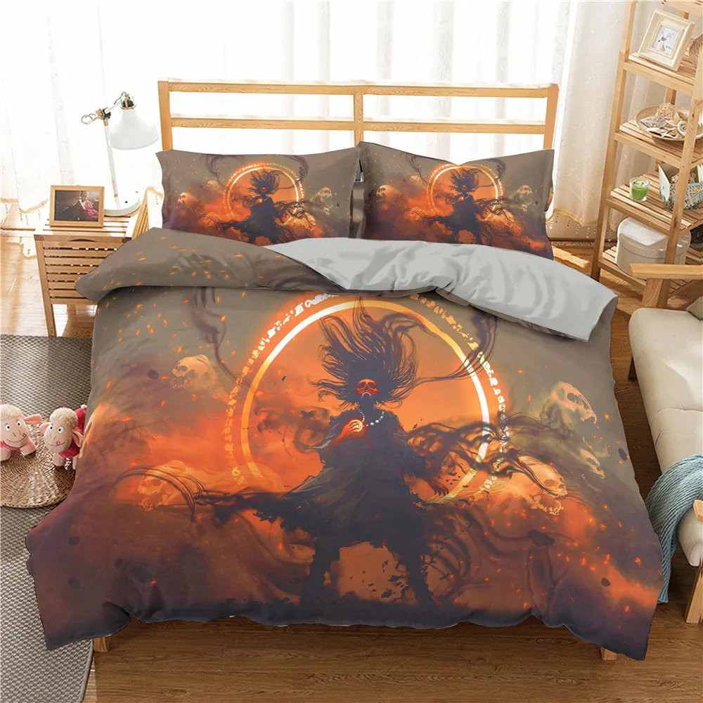 

New Halloween Skull 3D Bedding Set Adult Child Vintage 2/3Pcs Quilt/Duvet Cover Set Twin Full Queen King Bed Cover Bedclothes