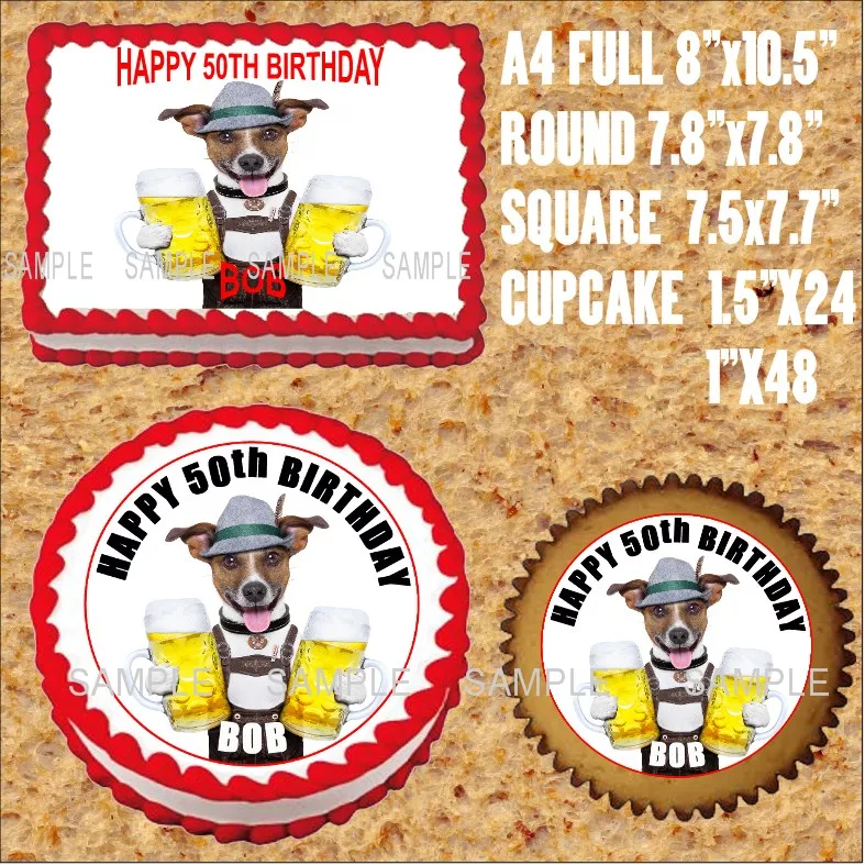 Милая собака съедобный торт Топпер Вафля рисовая бумага для торта кекс печенье