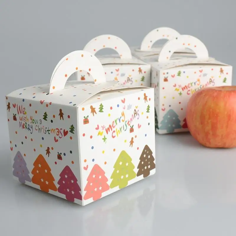 20 шт красочные Счастливого Рождества конфеты коробка портативная кубическая