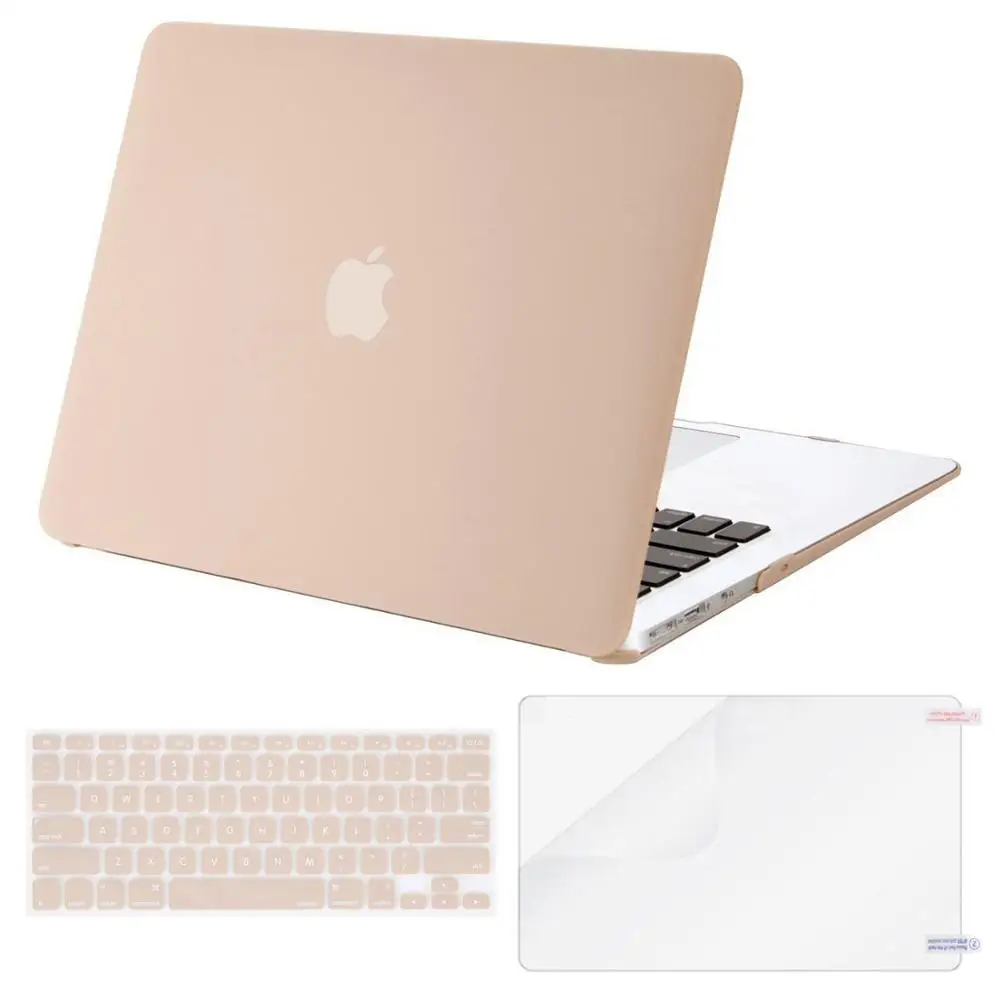 MOSISO Жесткий Чехол для ноутбука Macbook Air 13 A1466/A1369, чехол для ноутбука 2012-+ чехол для клавиатуры+ Защитная пленка для экрана - Цвет: Camel