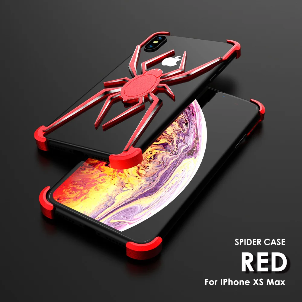 Spider serial Shockproof Armor Phone Back Case For i X XR XS MAX Silicone Hybrid Hard PC Three Proofing Case Cover - Цвет: For i XS Max