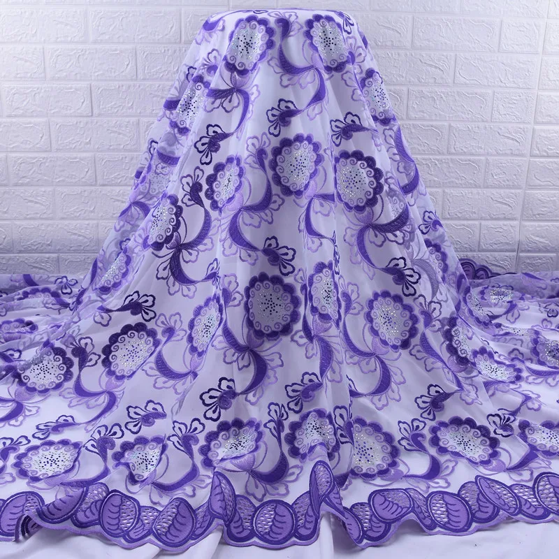 

Zhenguiru Green African Lace Fabric 5Yards French Nigerian Milk Silk Mesh Lace Fabric With Stones For Daily Wear Materials A1825