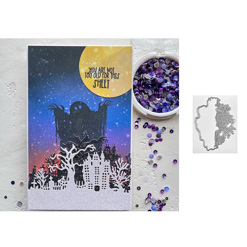 

Pumpkin Halloween Background Metal Cutting Dies Scrapbooking Diary Decorate Embossing Template Diy Greet Card 2021 New Arrival