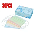 38 # одноразовая маска для лица для маленьких мальчиков и девочек, красочные маски для детей 3-х слойные маска против пыли 30 шт. рот крышка на открытом воздухе маска для лица