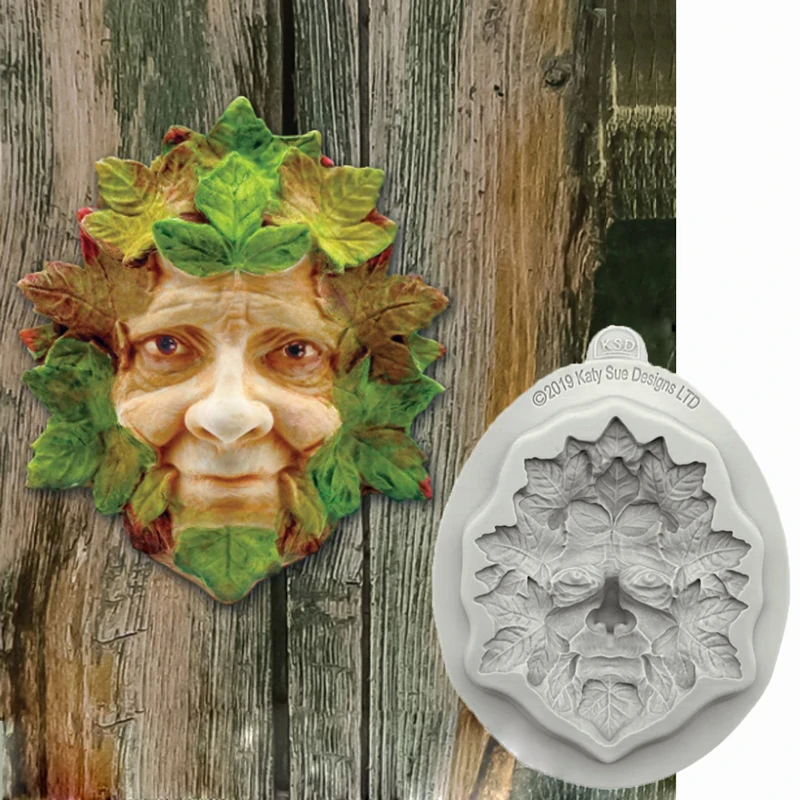 

The Green Man Silicone Mold for Fondant Cake Decor, Cupcakes, Sugarcraft, Cookies, Candies, Cards and Clay Bakeware Tools