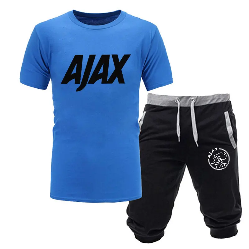 2020 модные футболки ajax забавные мужские + шорты из двух частей с коротким рукавом