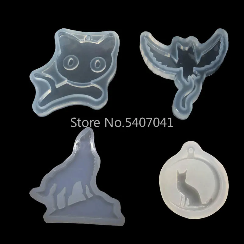 Popular1PC кошка сова волк лиса кулон DIY силиконовая высушенная форма цветок ювелирные изделия аксессуары инструменты оборудование полимерные формы