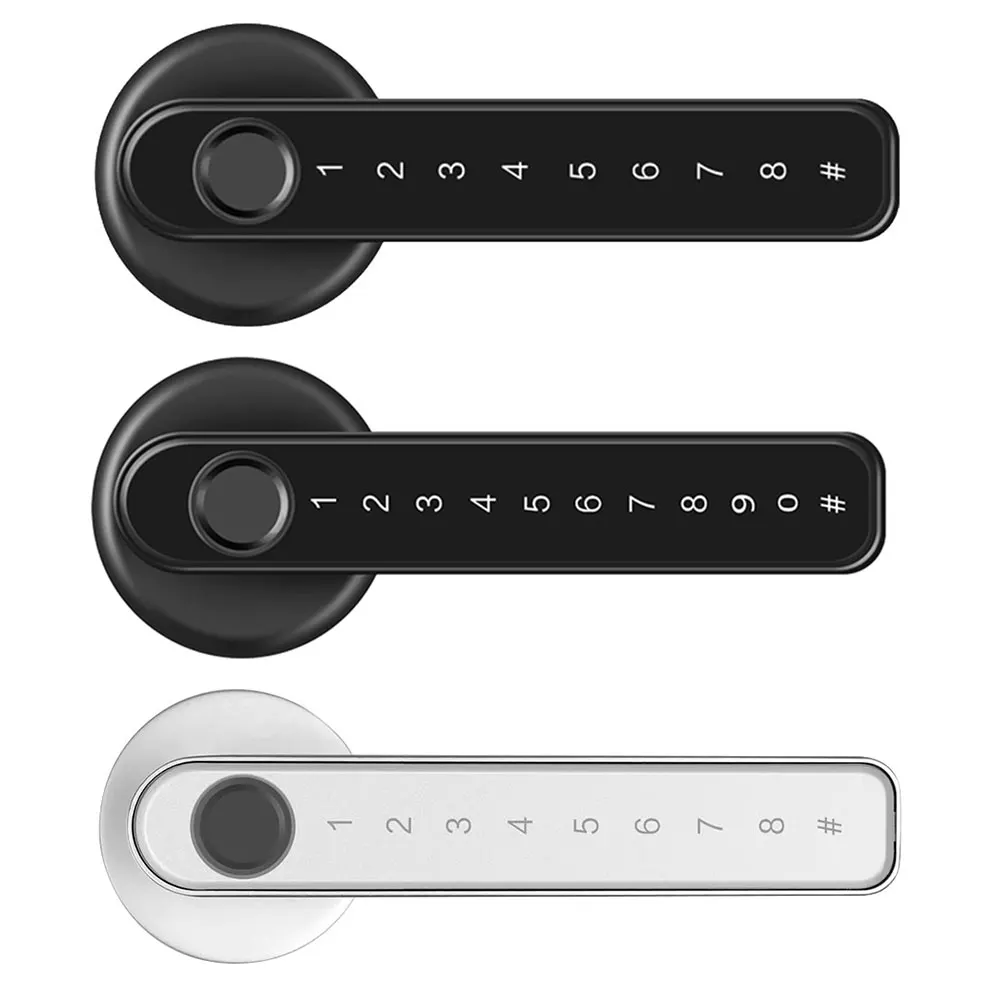 

Умный электрический дверной замок со сканером отпечатков пальцев, Bluetooth-совместимый замок с ручкой-паролем, разблокировка приложением без ...