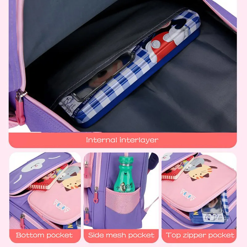 

Children's Girls XA721H Breathable Boy Unisex Large Backpack Capacity Schoolbag Waterproof Bookbag Cartoon Cute Cartoon Rucksack