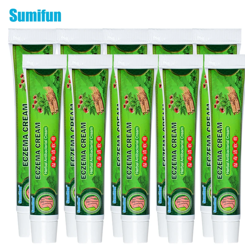 

Sumifun 10Pcs Psoriasis Cream Antibacterial Antipruritic Dermatitis Eczema Anti-Itch Treatment Medical Herbal Ointment P1083