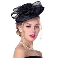 british womens linen headdress business elegant top hat dinner party wedding photography bridal top hat headband wholesale