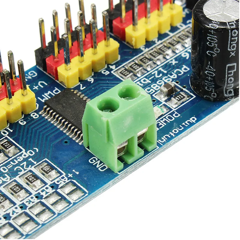 PCA9685 16 канальный 16CH 12 битная ШИМ водитель серводвигателя I2C модуль для Arduino робот