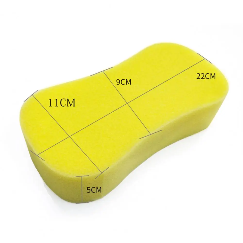 

2Pcs Car Cleaning Sponge 8 Shape Multifunctional Yellow Auto Glass Washing Cleaner for Home