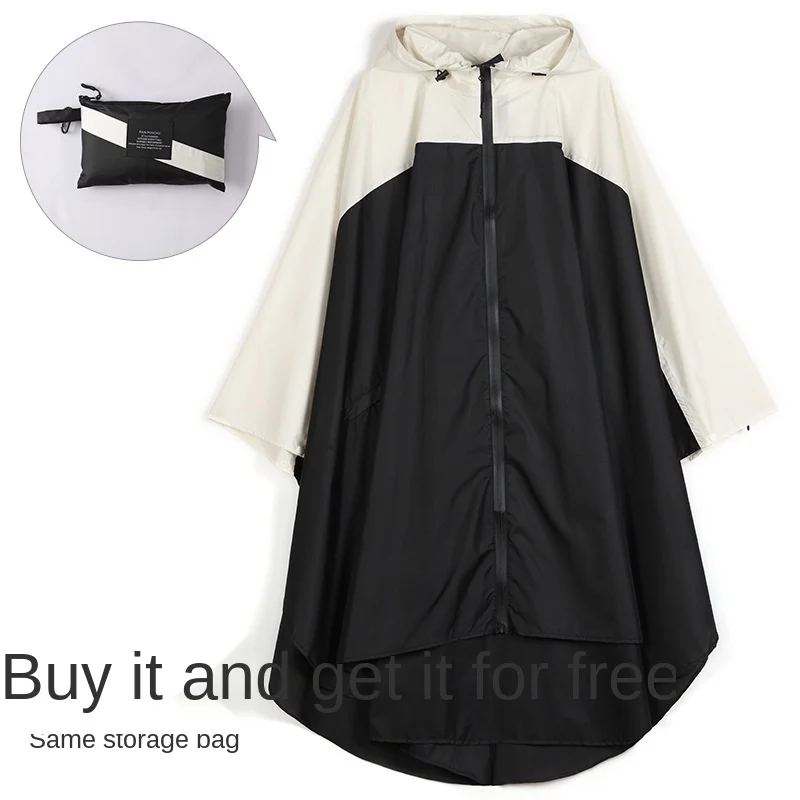 Waterproof Rain Poncho Cloak with Hood for Hiking Climbing Light and Touring Windbreaker Women's Raincoat | Дом и сад