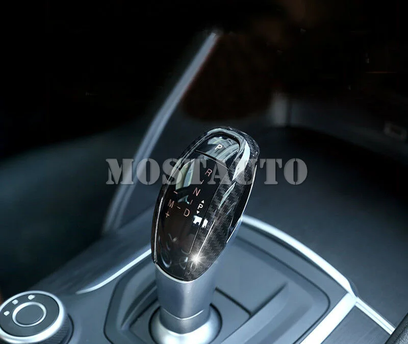 

For Alfa Romeo Giulia Stelvio 2017-2021 ABS Carbon Fiber Interior Gear Shift Headress Decorative Trim 1pcs Car Decor Car Trim