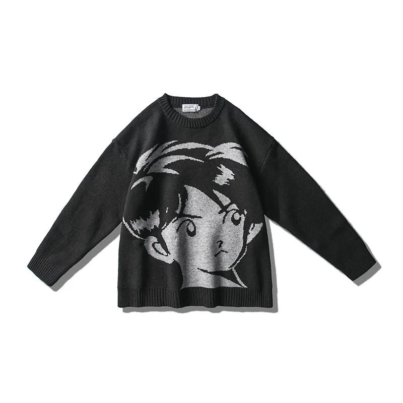 

Мужская зимняя новая японская толстовка с круглым вырезом и принтом, Мужская модная повседневная кофта