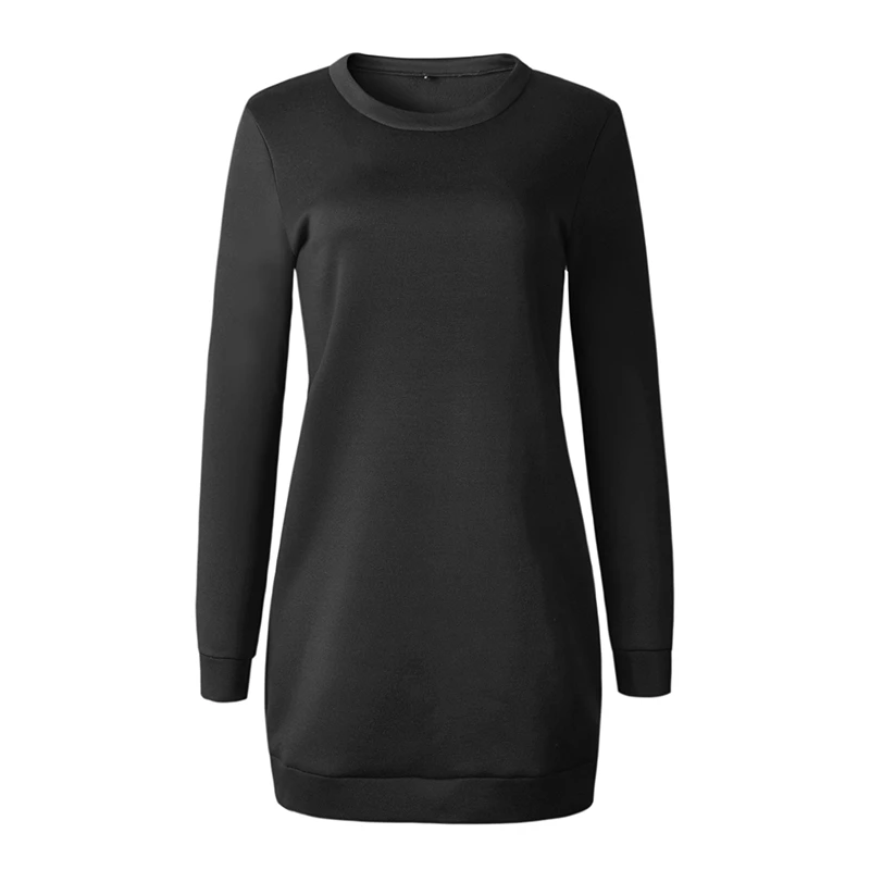 Женское осеннее модное лаконичное повседневное однотонное платье-свитер с