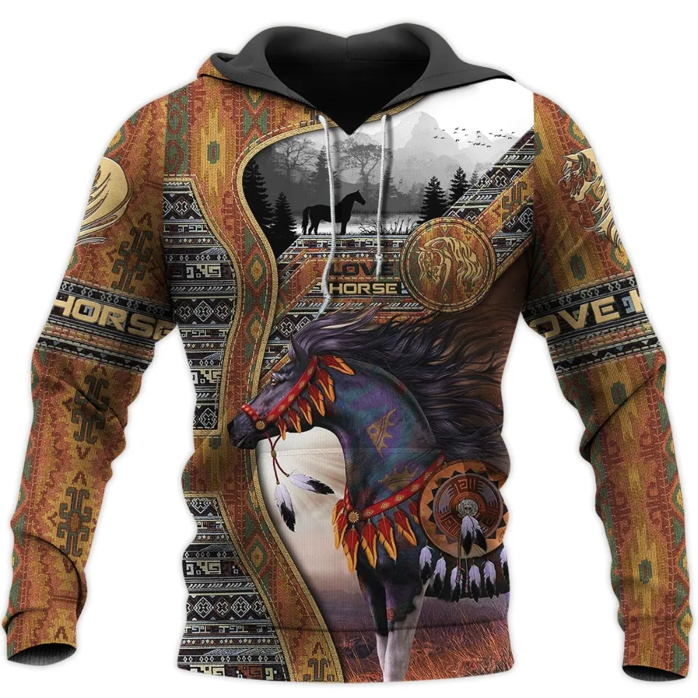

3D Love Horse Printed Hoodie Men Women Harajuku Casual Sweatshirt Fashion Hip Hop Zip Jackets