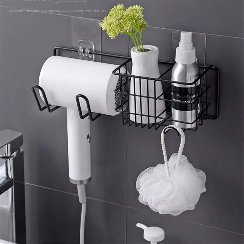

Wall Mounted Hair Dryer Storage Organizer Rack Holder Hanger Using in Bathroom Salon Stylist Tool Drier Hair Dryer Rack