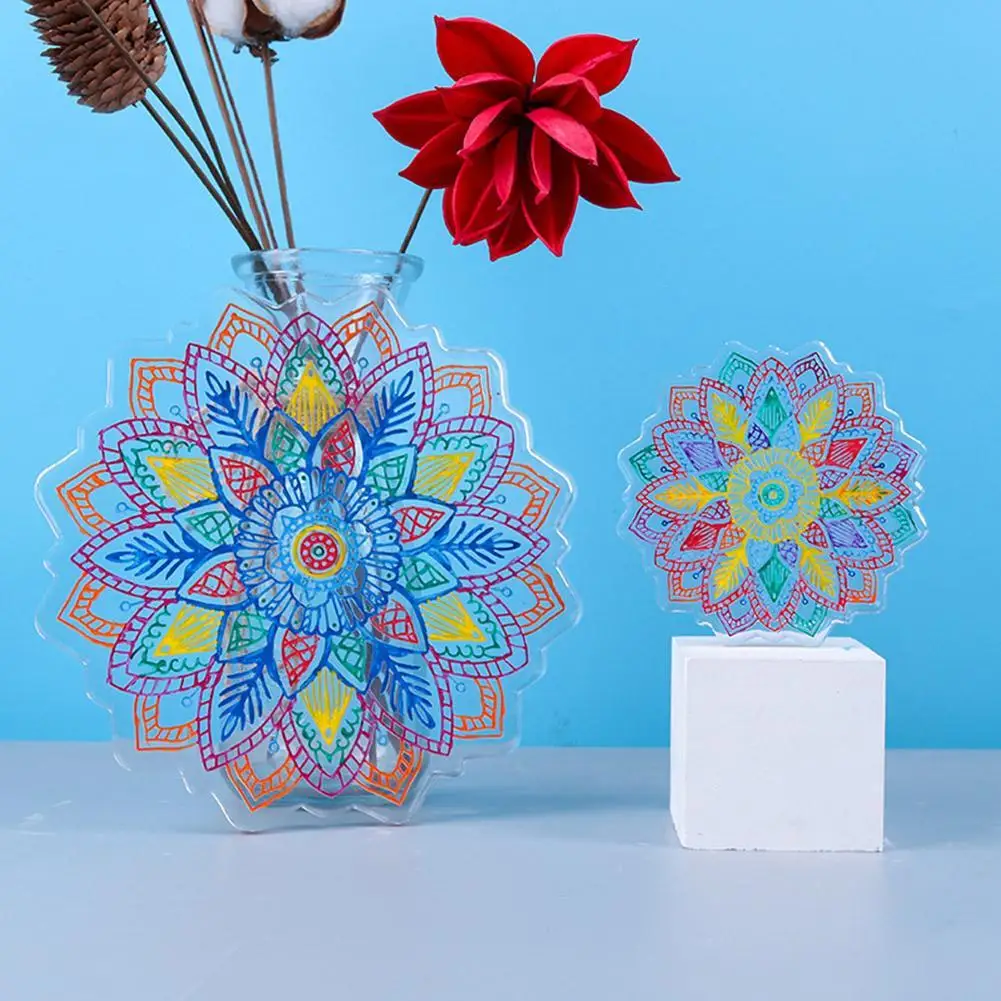

1* Crystal Resin Coaster Mold DIY Epoxy Mold New 2 Hand Silicone Mold Mirror Resin Coasters Mold Sunflower S8W3