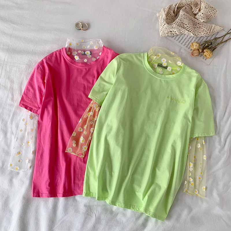 LUZU сексуальный Свежий маленький солнцезащитный базовый летний сетчатый Топ для