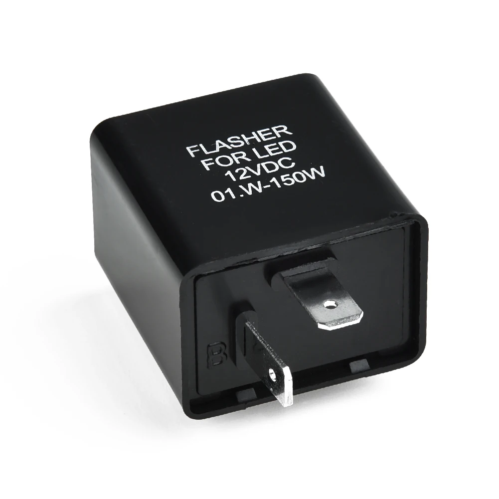 

Replacement LED Flasher Relay 2-Pin Electronic Fix Fast Hyper Flash Black