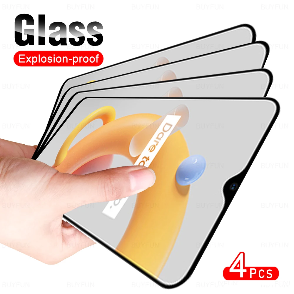 

Закаленное стекло для телефона с полным покрытием, 4 шт., Защита экрана для OPPO Realme C11 2021, защитная стеклянная пленка для Realmy Realmi C 11 6,52 дюйма