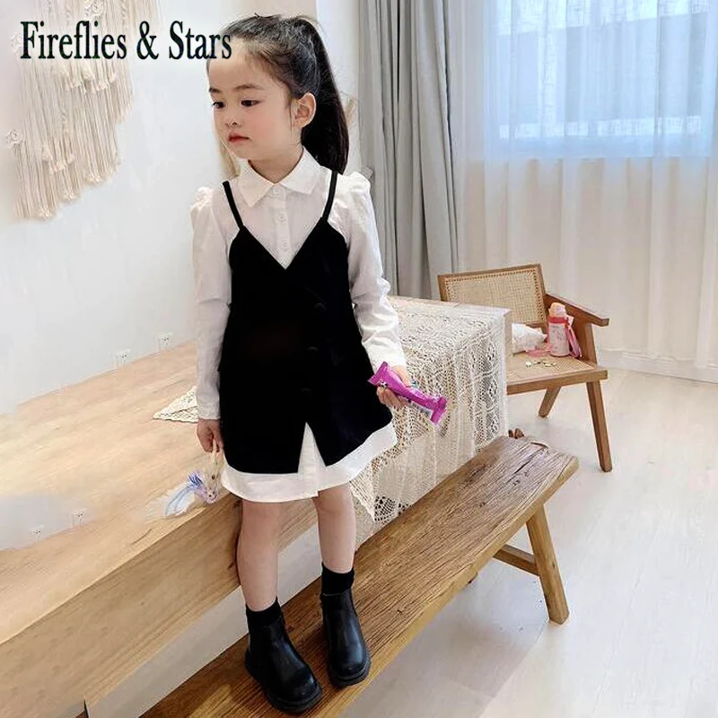 Весенне-осеннее платье-блузка для девочек длинная рубашка малышей Топы детей