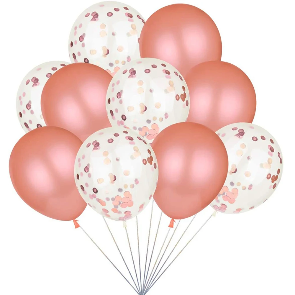 Вечерние шары упаковка из 10 шт. латексные шарики металлик роза и Роза конфетти