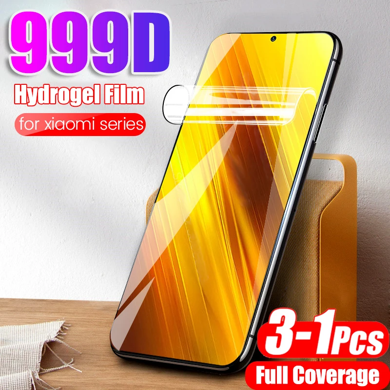 

100d curved full cover Soft protective glass on the for xiaomi mi poco x3 Hydrogel Film pocophone x3 f3 nfc screen protector