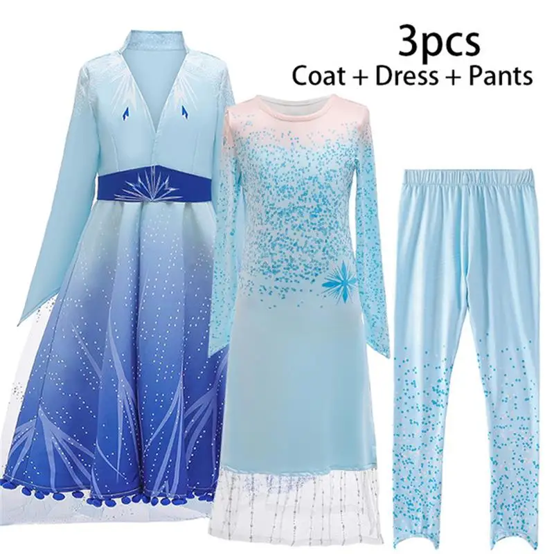 

Girls Dress 2 Anna Elsa Princess Dress Kids Dresses For Girls Elegant Carnival Cosplay Party Children Clothing vestidos Fantasia