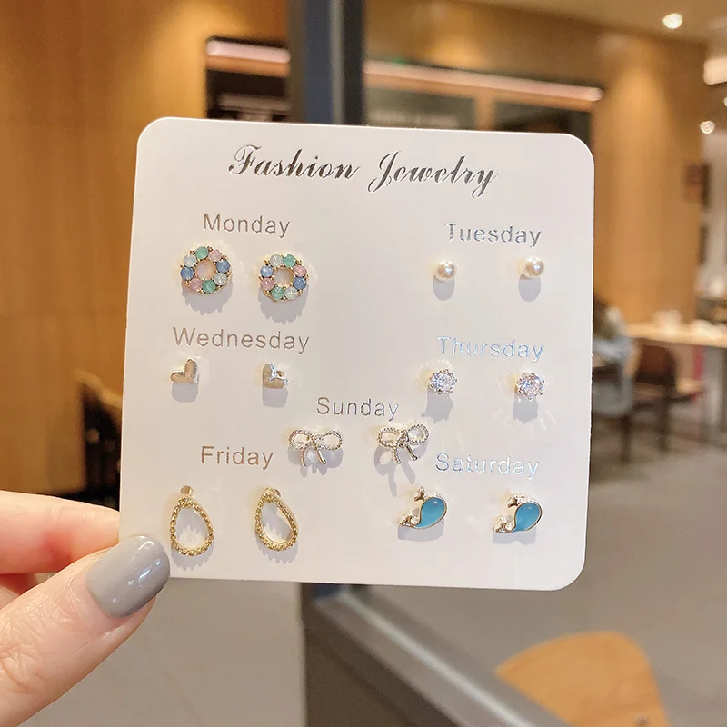 Модные женские Геометрические ювелирные изделия в виде цветов стиле корейские