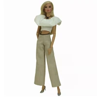 office lady 16 bjd clothes for barbie doll clothes outfits white shirt crop top trousers pants 11 5 dolls accessories kids toy