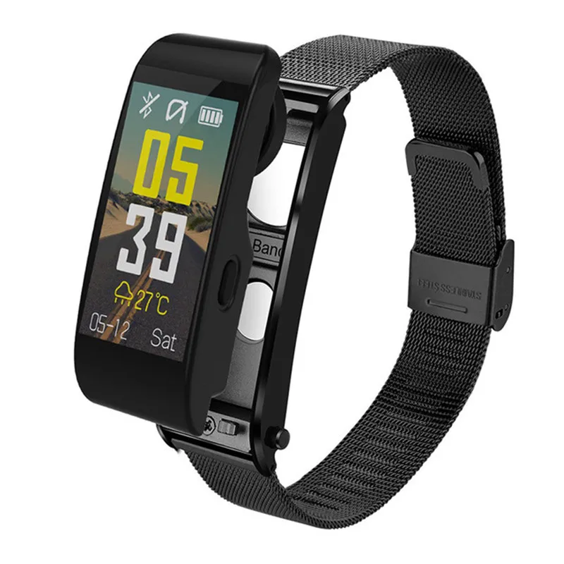 

Sports Tracker Smart Bracelet Bluetooth Call Headset Voice Dial Wristband Heart Rate Blood Pressure Watch Vibrating Alarm Clock