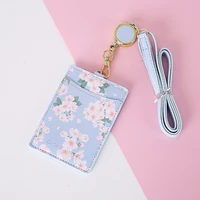 bank credit card retractable card holder card cover hot sale girl student clear id card pass cover keychain card case keeper