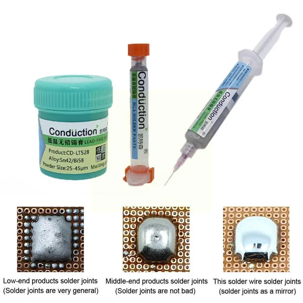 

Lead-free Solder Paste Mechanical Paste Flux 25-45um Cream Plugs Patch Repair For BGA/SM Soldering Phone Chips Repairing Ta F9Z4