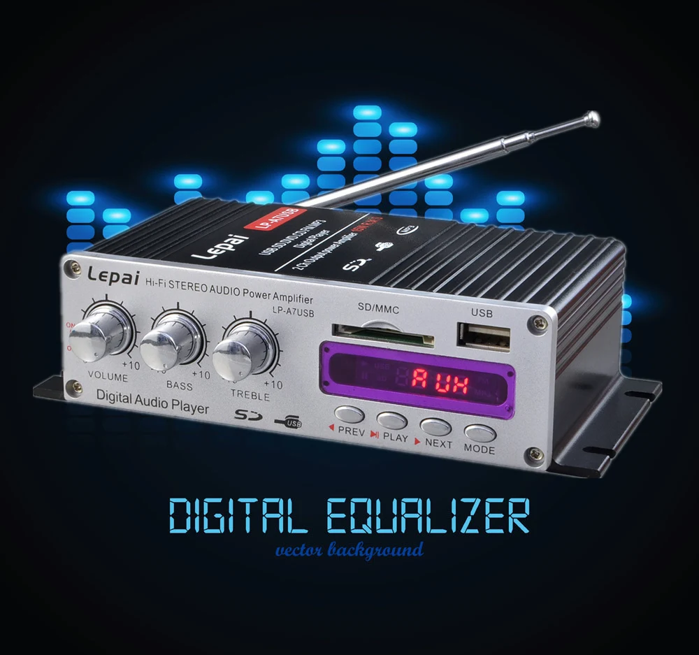 LP-A7USB мини-автомобильный усилитель домашний многофункциональный небольшой 12 В