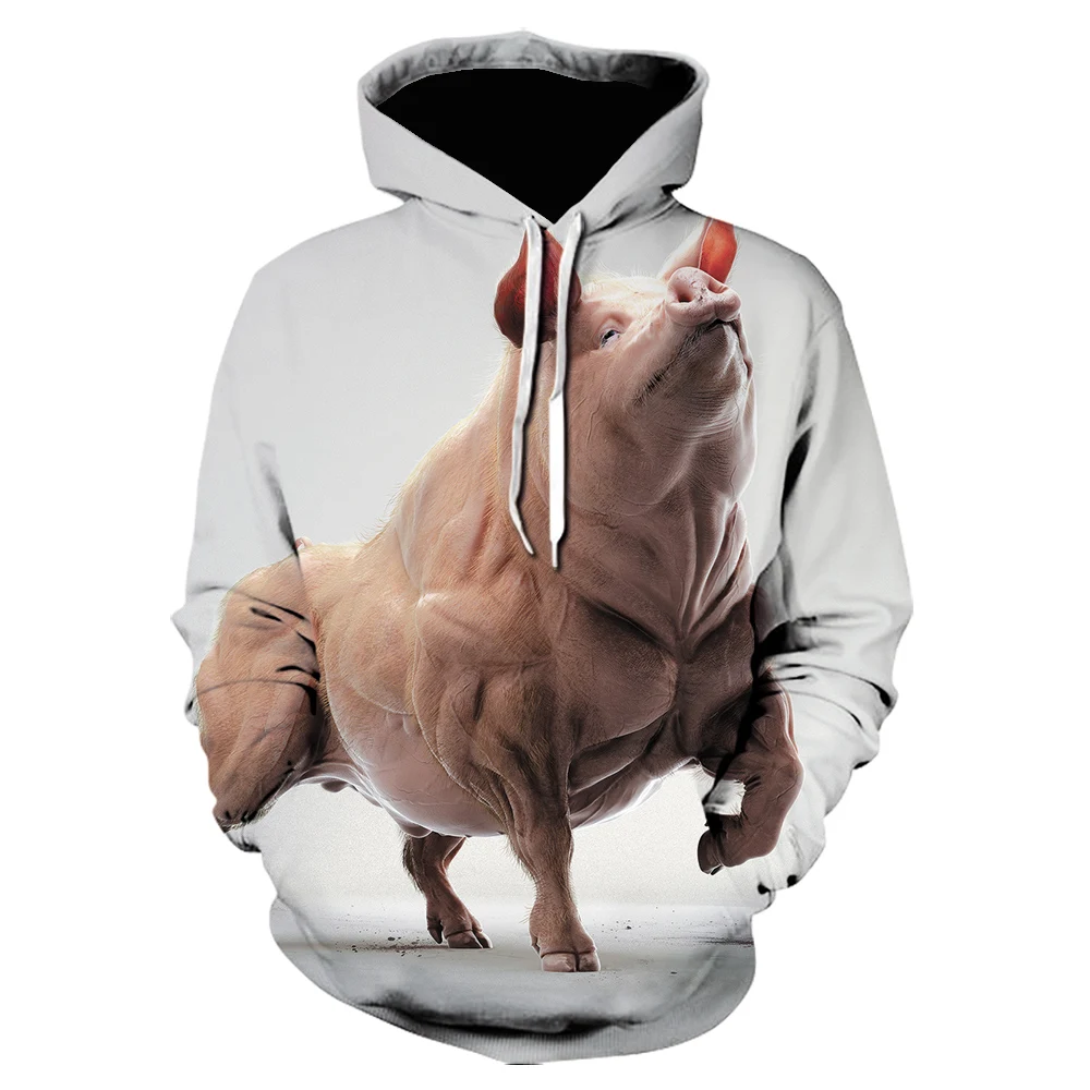 

New 2021 Autumn Winter Brand Mens Hoodies Sweatshirts Men High Quality animal pig 3D Printing Long Sleeve Fashion pullover