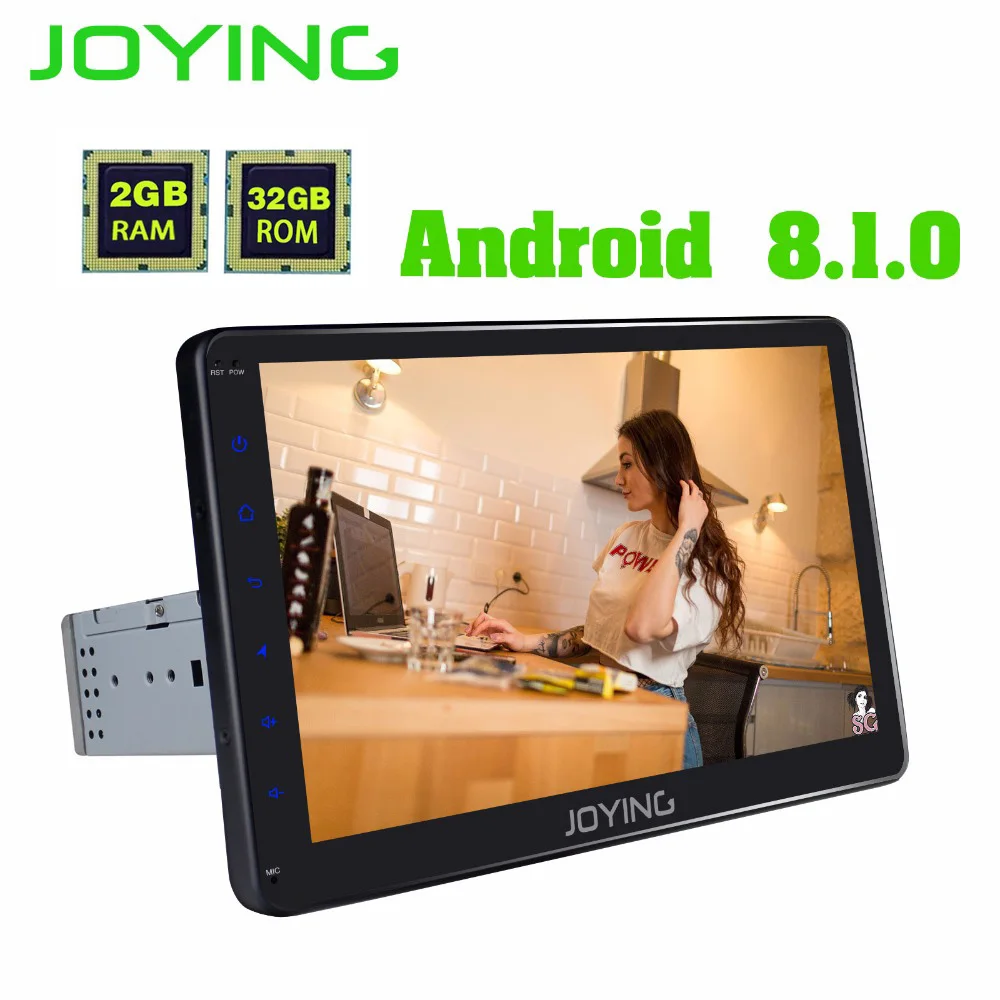 JOYING android 8,1 автомобильный радиоприемник с навигацией GPS Видео Стерео 2G Универсальный 1din 1" 8 ядерный 1280*720 мультимедийный плеер без DVD с DSP