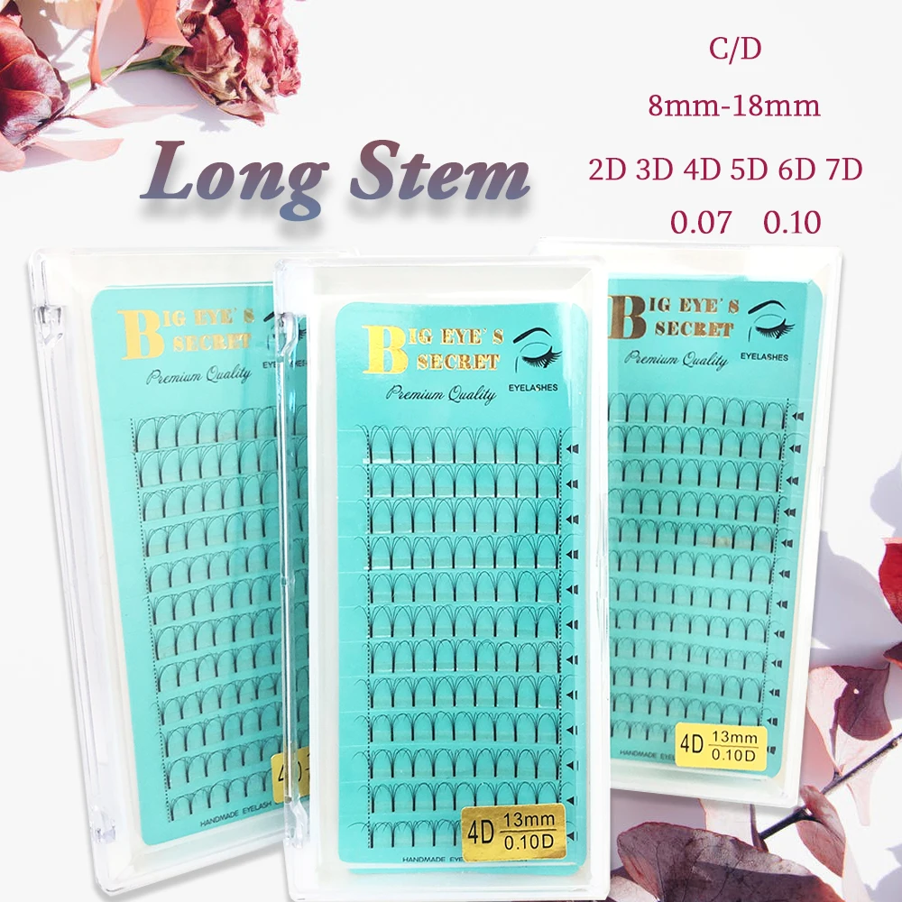 3D длинные Стволовые ресницы для наращивания тепла скрепленные натуральные