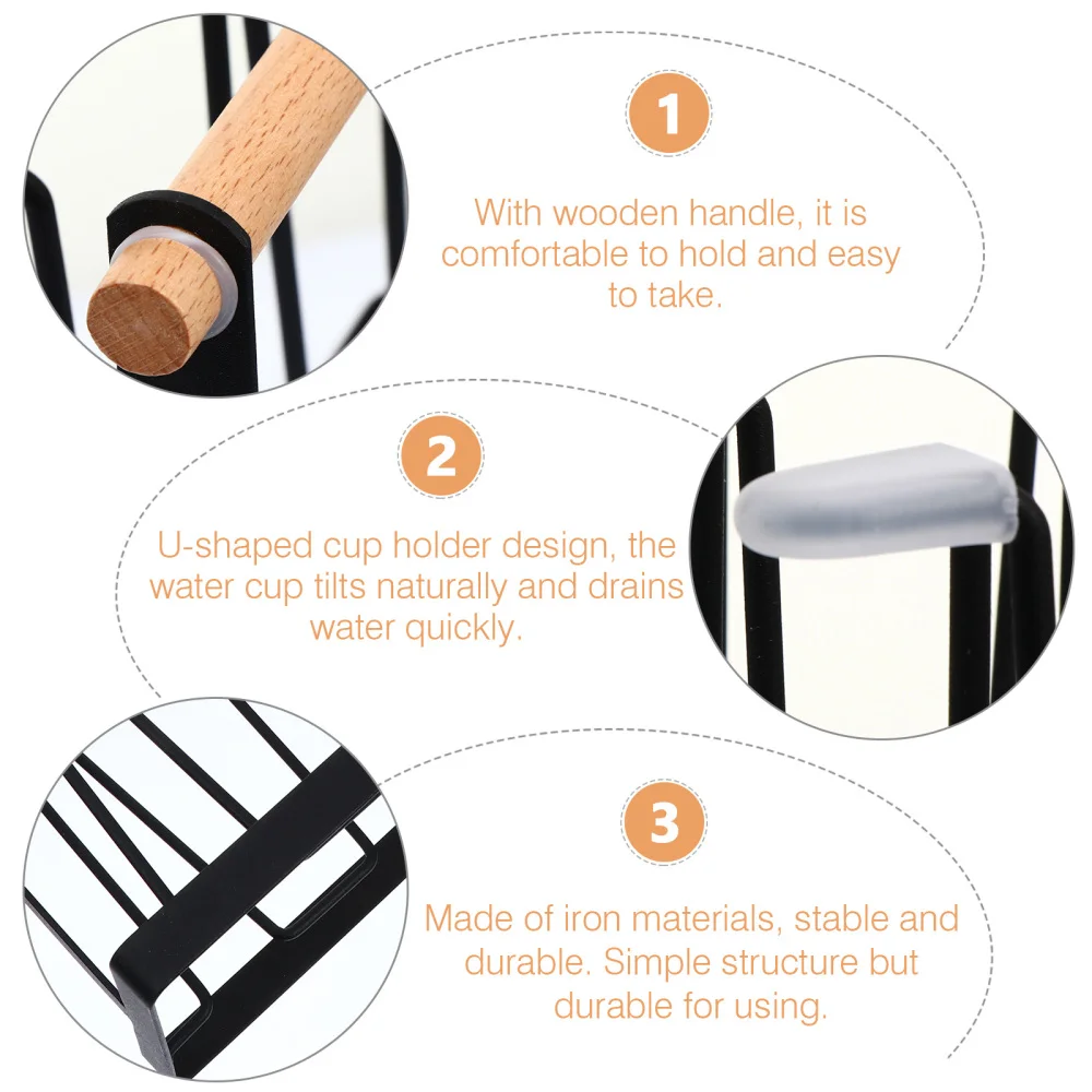 

1pc Iron Glass Cup Drying Rack Stand Tabletop Bottle Rack Water Drainer