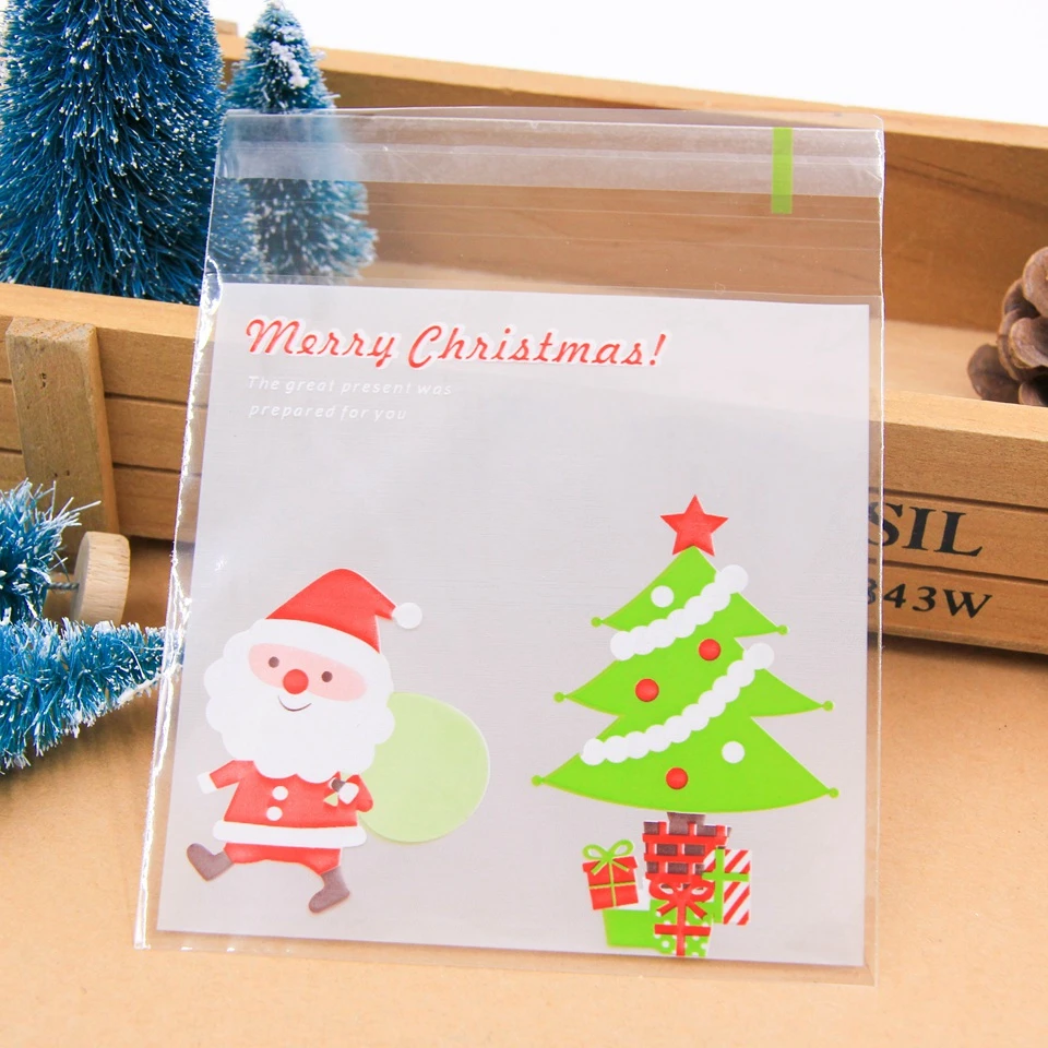20p Santa Claus tree 1 комплект с Рождеством Подарочные наборы конфет олень и Санта Клаус гостей упаковочные подарочные коробки мешок бумажные соломинки для напитков дети подарок декор - Цвет: 20p Santa Claus tree